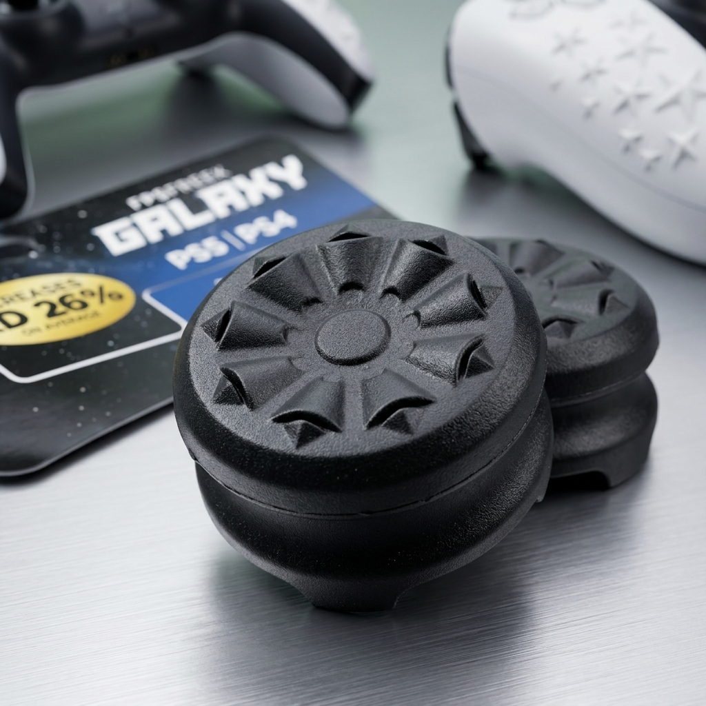 KontrolFreek Galaxy Thumb Grips for PS5/PS4 Controllers – High-Rise Performance Analog Stick Caps for Improved Accuracy and Comfort