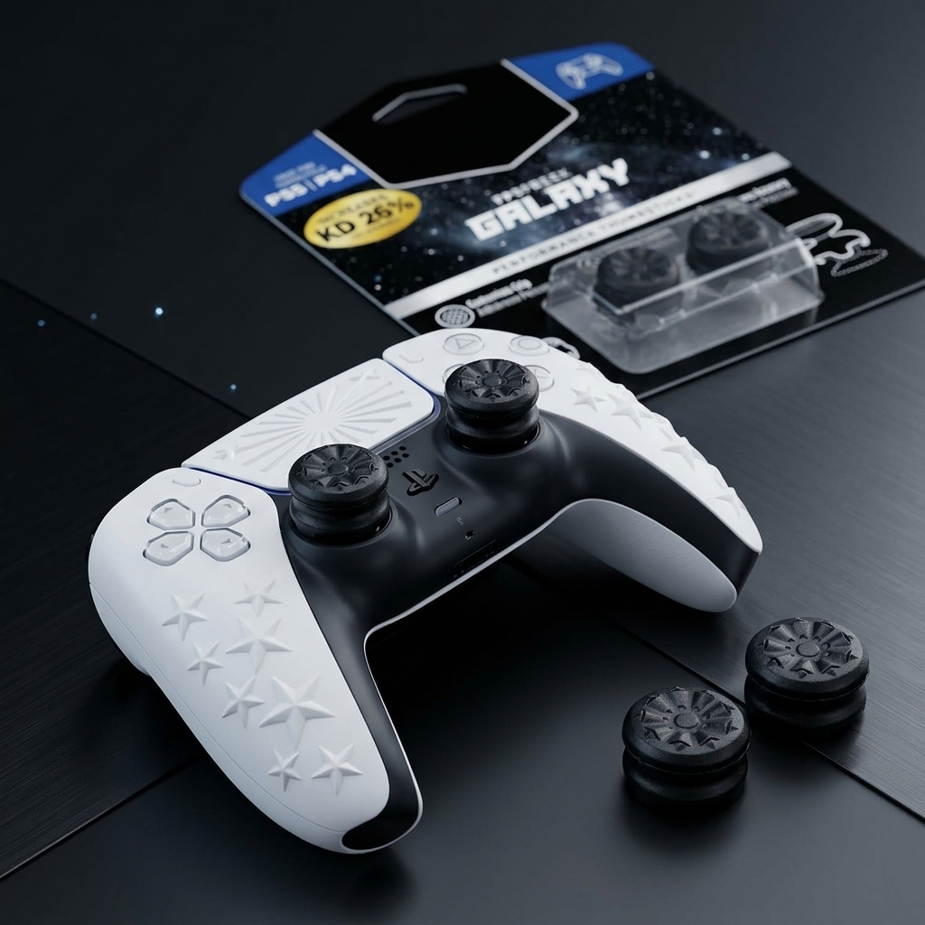KontrolFreek Galaxy Thumb Grips for PS5/PS4 Controllers – High-Rise Performance Analog Stick Caps for Improved Accuracy and Comfort