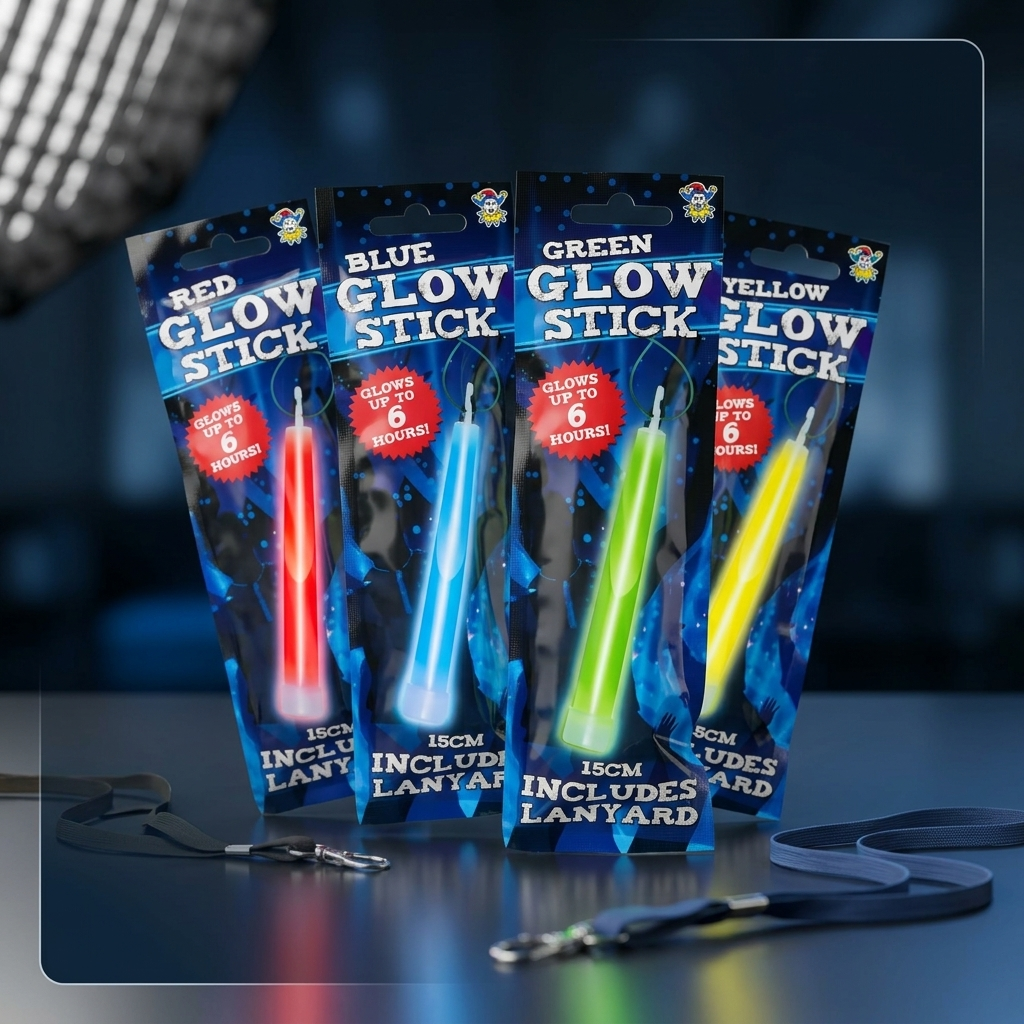 Premium Glow Stick Multi-Pack | 6-Hour Ultra Bright Glow | Assorted Colors | Includes Lanyards