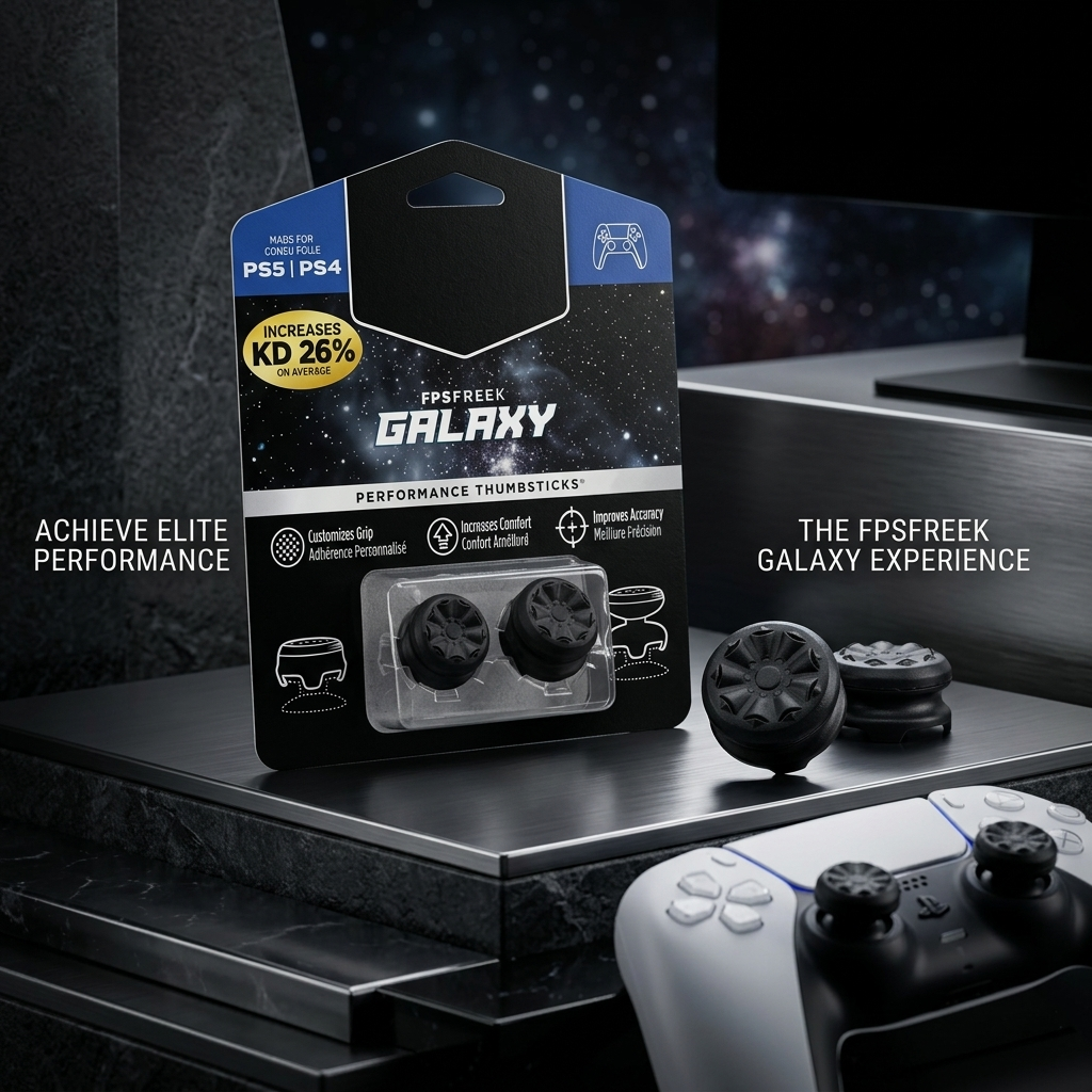 KontrolFreek Galaxy Thumb Grips for PS5/PS4 Controllers – High-Rise Performance Analog Stick Caps for Improved Accuracy and Comfort